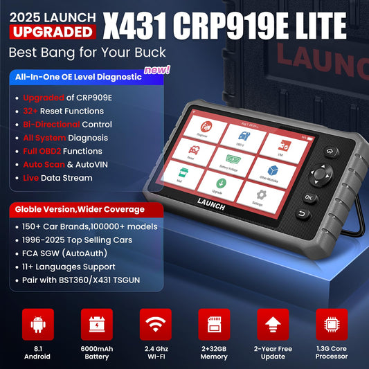 LAUNCH X431 CRP919E Lite OBD2 Scanner | 32+ Services & Bi-Directional
