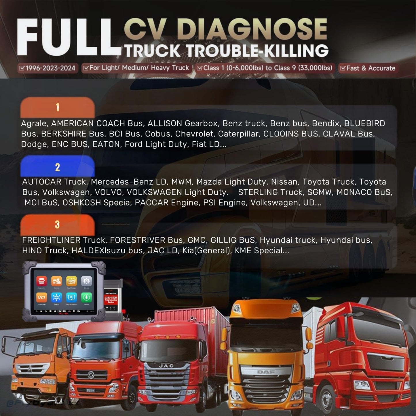 Autel MaxiSys MS908CV II 2024 Heavy Duty Truck Scanner & ECU Programmer
