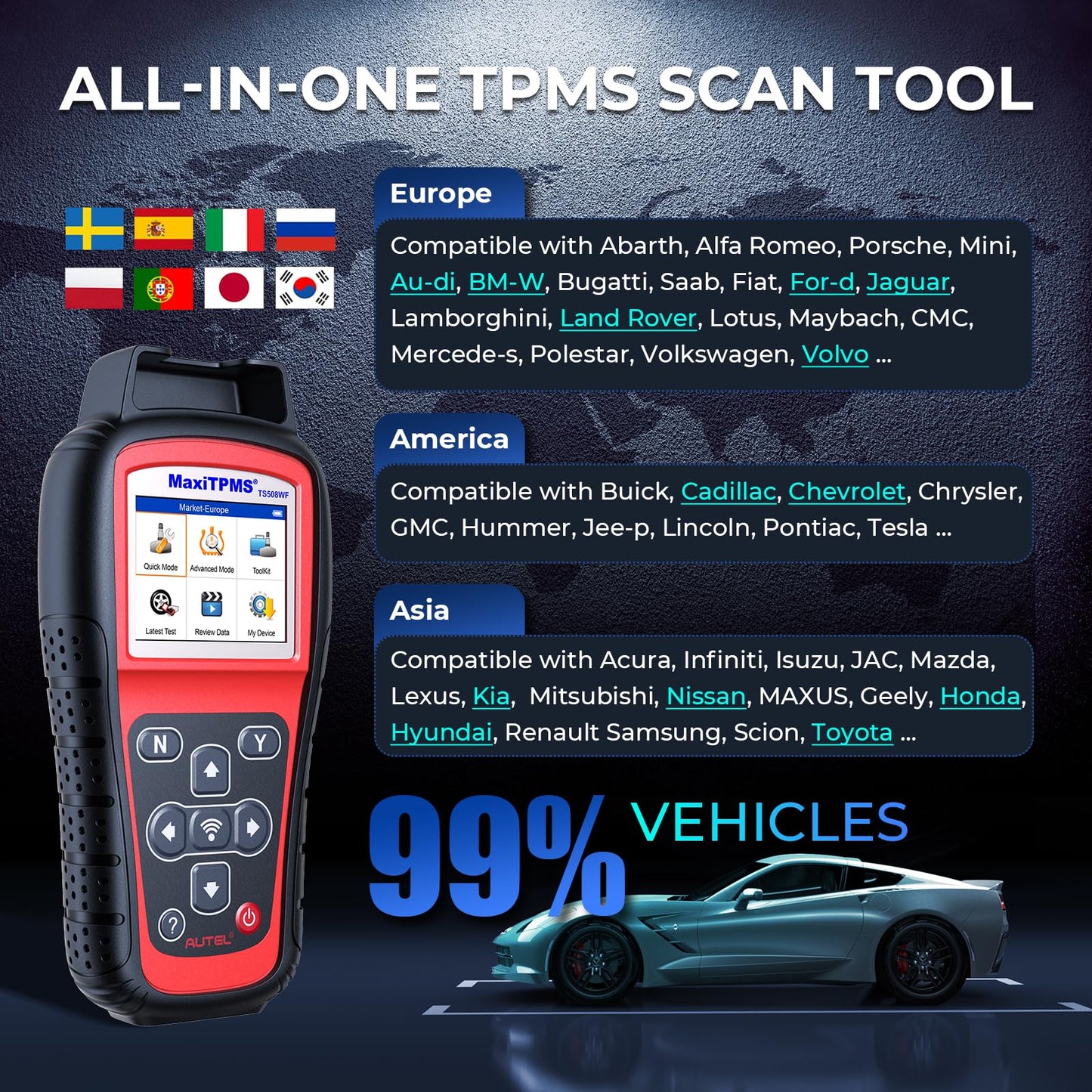 Autel MaxiTPMS TS508WF Wi-Fi TPMS Relearn & Programming Tool