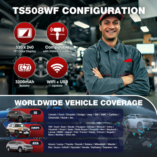 Autel TS508WF TPMS Tool Kit with 4 MX-Sensors (2025 WiFi)