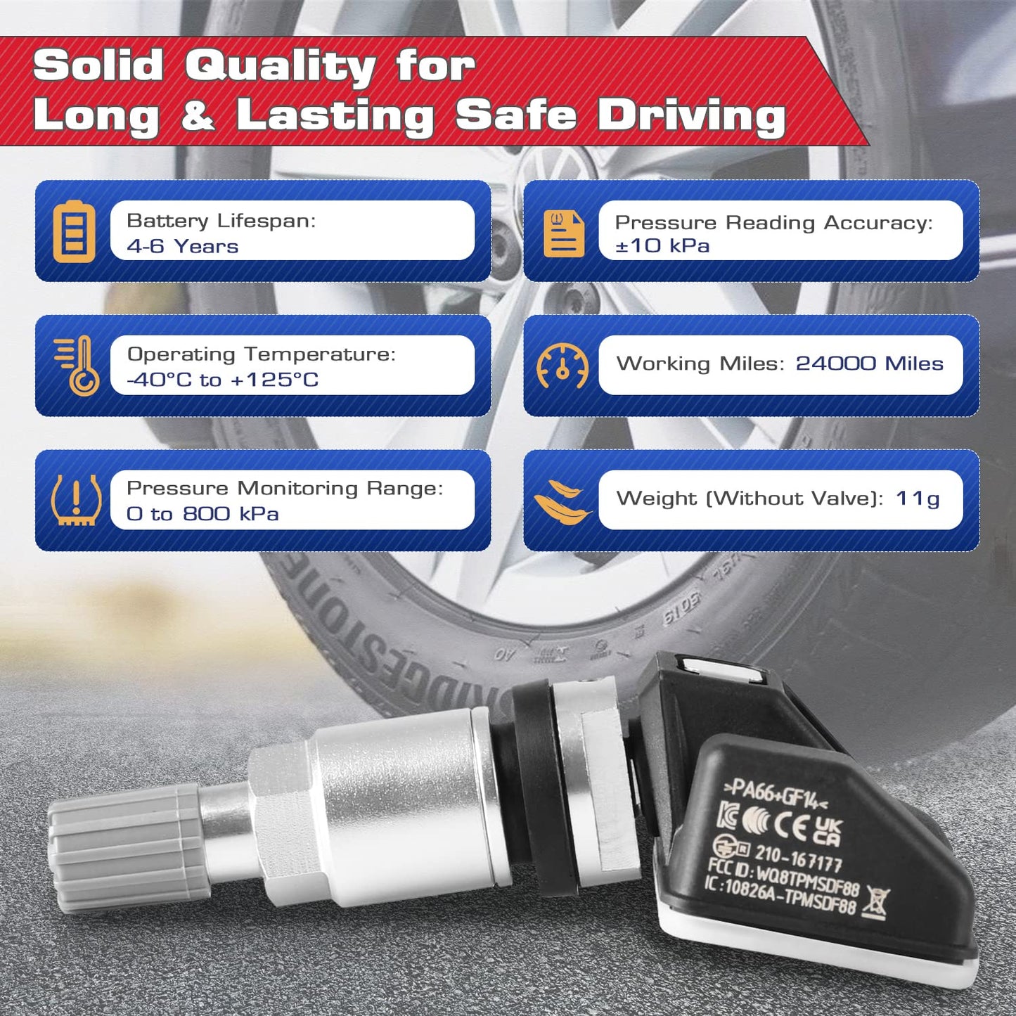 Autel TPMS MX Sensor 2-in-1 Dual Frequency 315/433MHz - Programmable