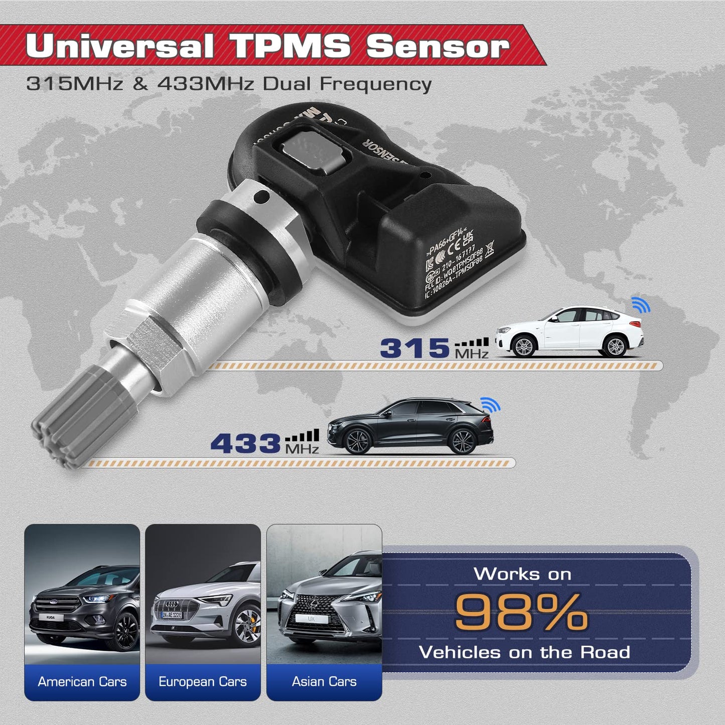 Autel TPMS MX Sensor 2-in-1 Dual Frequency 315/433MHz - Programmable