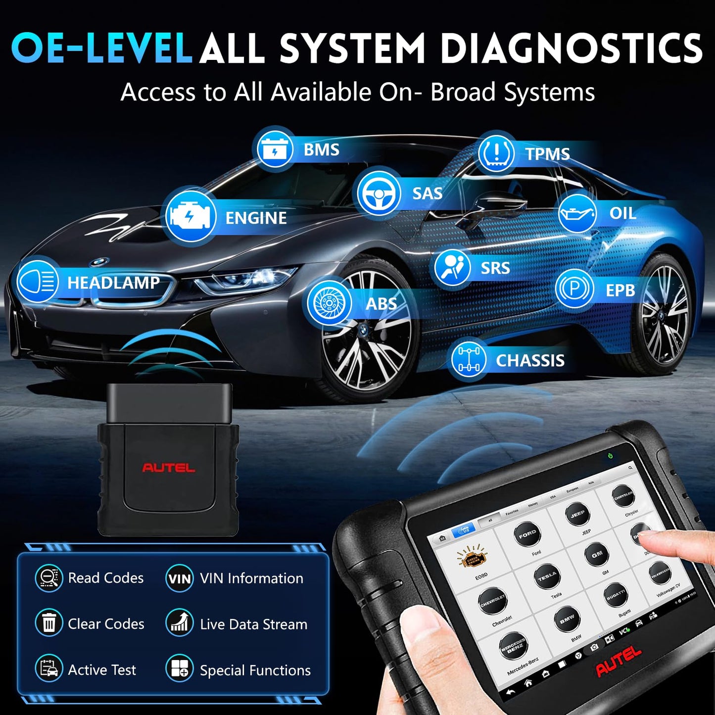 Autel MK808Z-BT Scanner + MV108 – 2025 Upgrade, 28+ Services