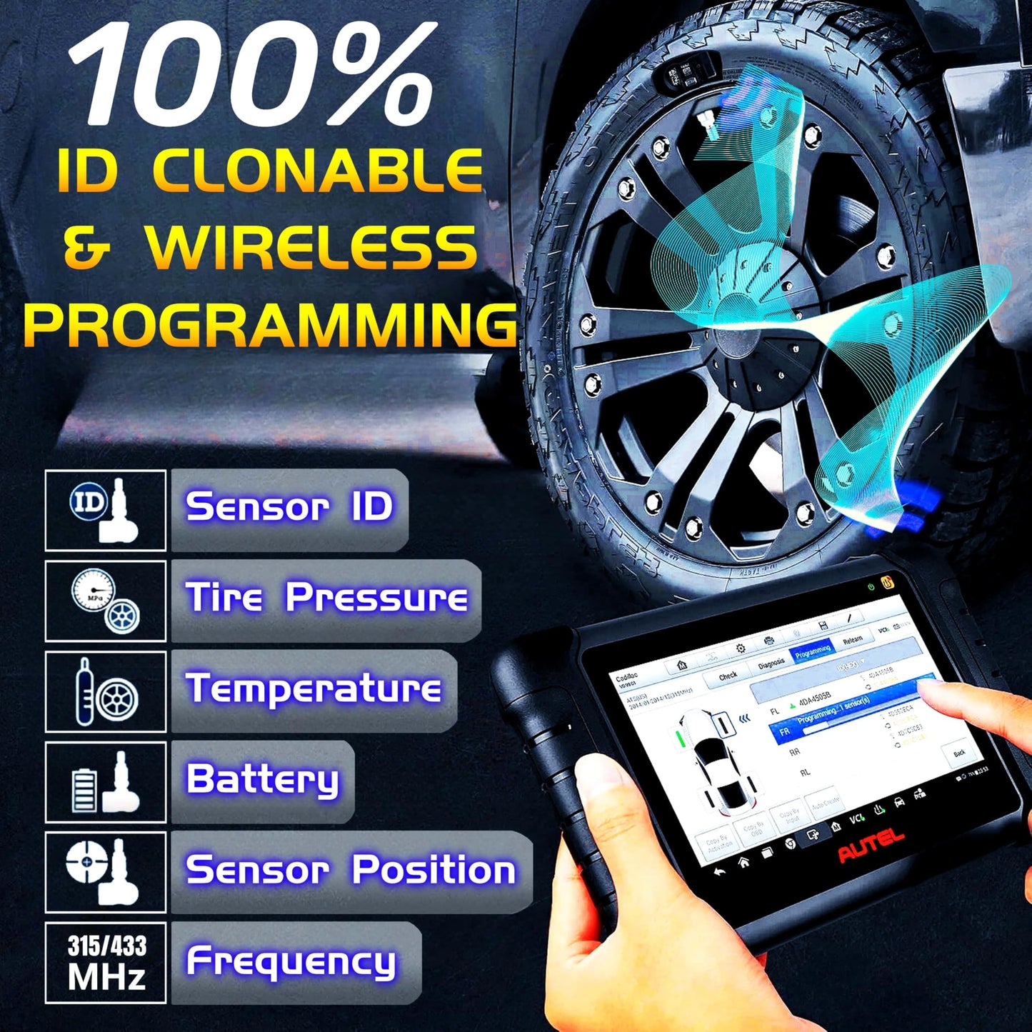 Autel MX-Sensors 20 Pcs TPMS 315/433MHz Pack Rubber Stem
