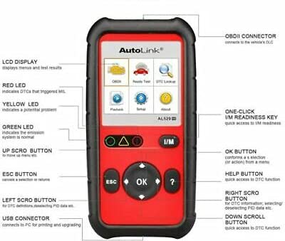 Autel AutoLink AL529HD Heavy Duty OBD2 Scanner – Truck Code Reader