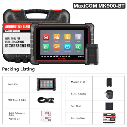 Autel MaxiCOM MK900BT Scanner | 2025 Bidirectional Tool with 3000+ Tests & 40+ Services