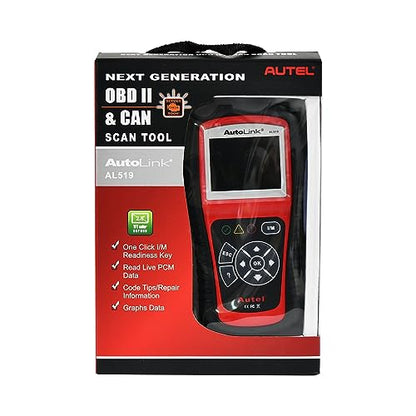 Autel AutoLink AL519 OBD2 Scanner – One-Click Smog Check & Live Data