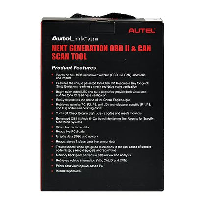 Autel AutoLink AL519 OBD2 Scanner – One-Click Smog Check & Live Data