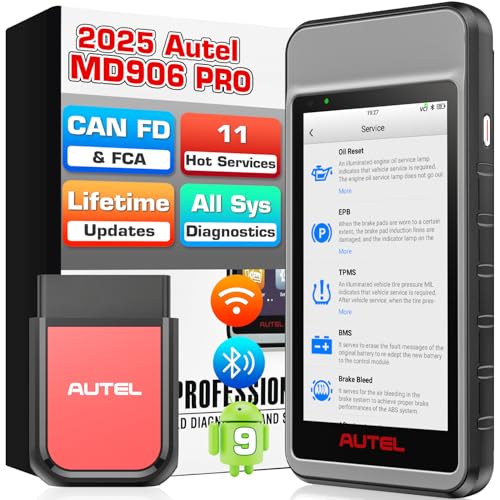 Autel MD906 PRO 2025 OBD2 Scanner – All Systems, 11 Services