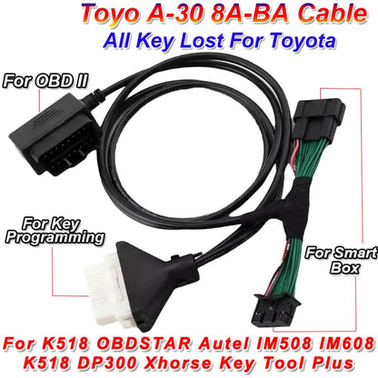 ITCARDIAG A-30 8A-BA Cable for Toyota 4A Smart Key Cable for OBDSTAR for Autel IM508 IM608 K518 for Xhorse Key Tool Plus All Key Lost