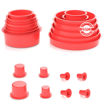 ANCEL Automotive Red Cap Plugs Kit 23-Piece for Smoke Leak Testing