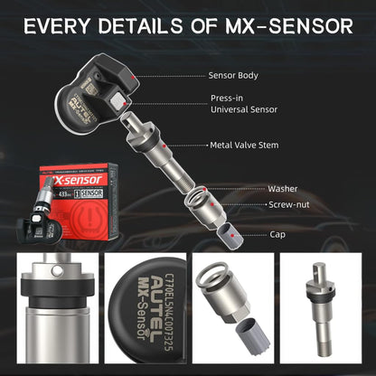 Autel MX-Sensor TPMS 20pcs – 2in1 315MHz/433MHz Tire Sensors