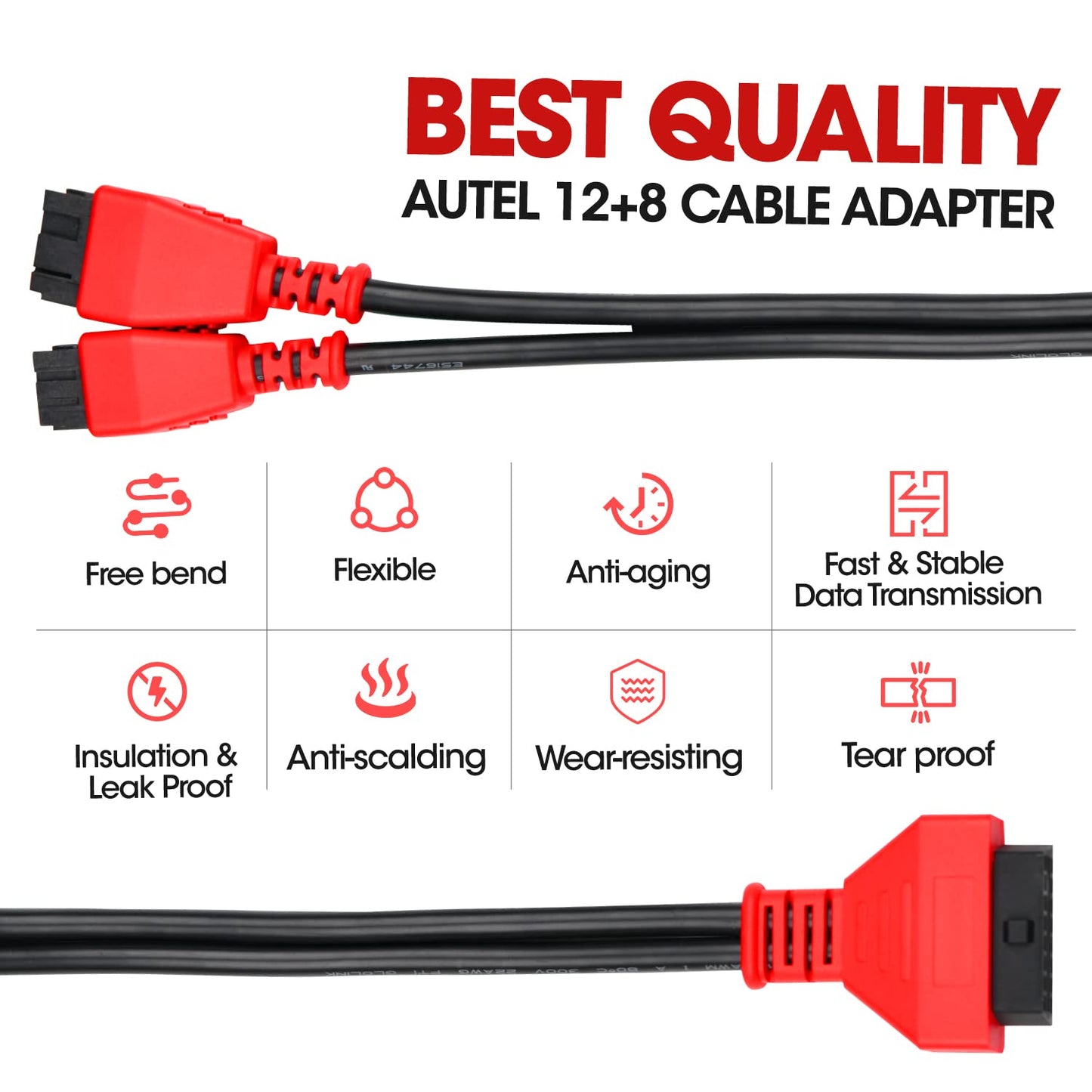 Autel 12+8 OBD2 Adapter for Chrysler | Bypass FCA Gateway Cable