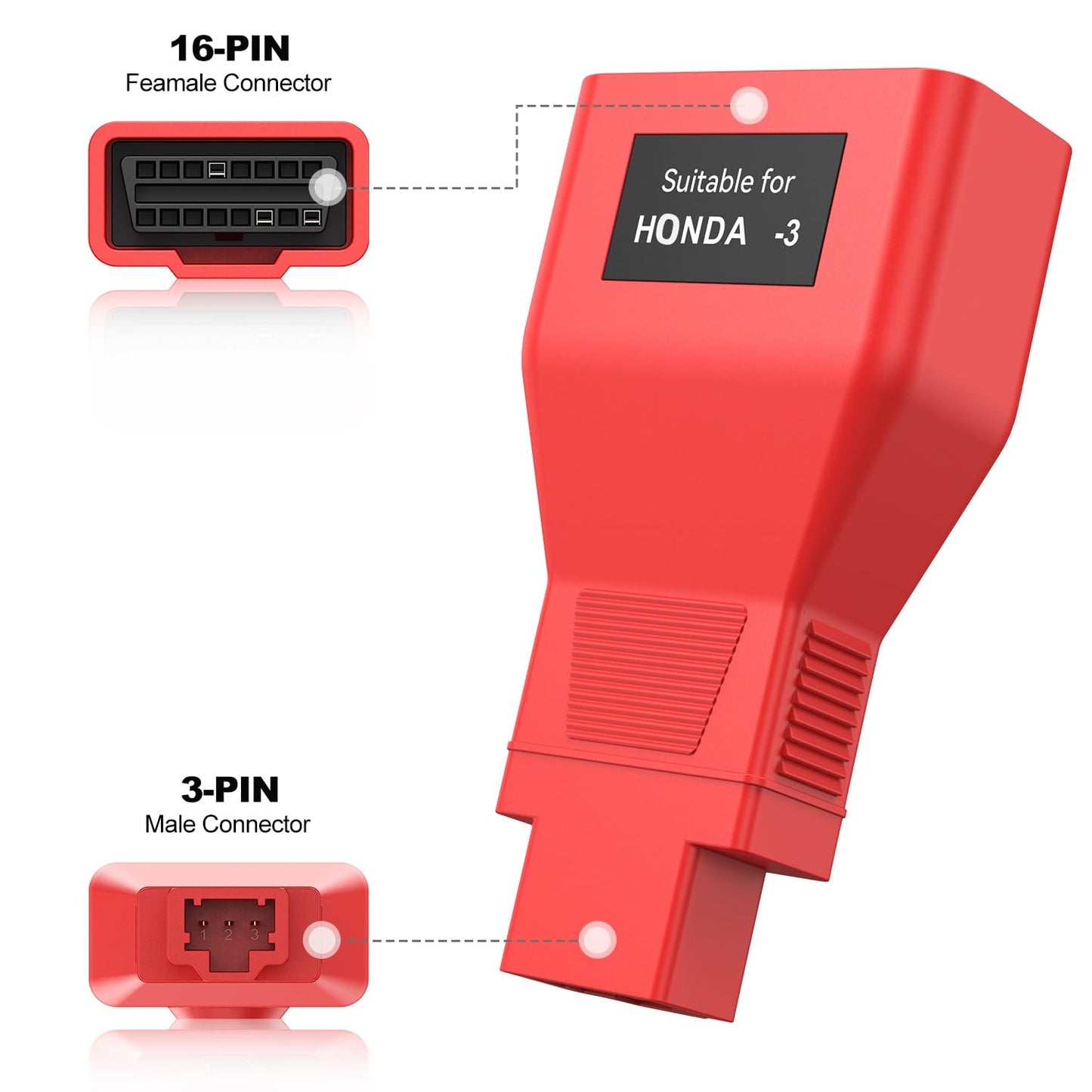 Autel 3 Pin to 16 Pin OBD2 Adapter for Honda Vehicles