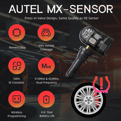 Autel MX-Sensor 2in1 TPMS Sensor 315/433MHz Programmable (4pcs)