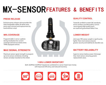 Autel MX-Sensor 2in1 TPMS Sensor 315/433MHz Programmable (4pcs)