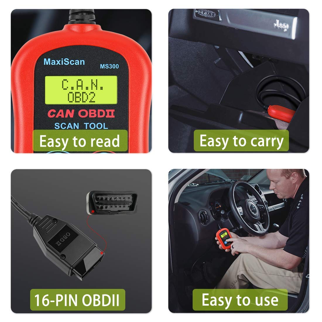 Autel MS300 OBD2 Code Reader – Check Engine Light Tool