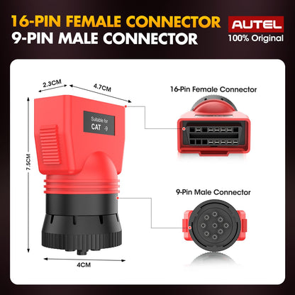 Autel CAT 9-Pin Adapter for MaxiSYS CV – Off-Highway Diagnostics