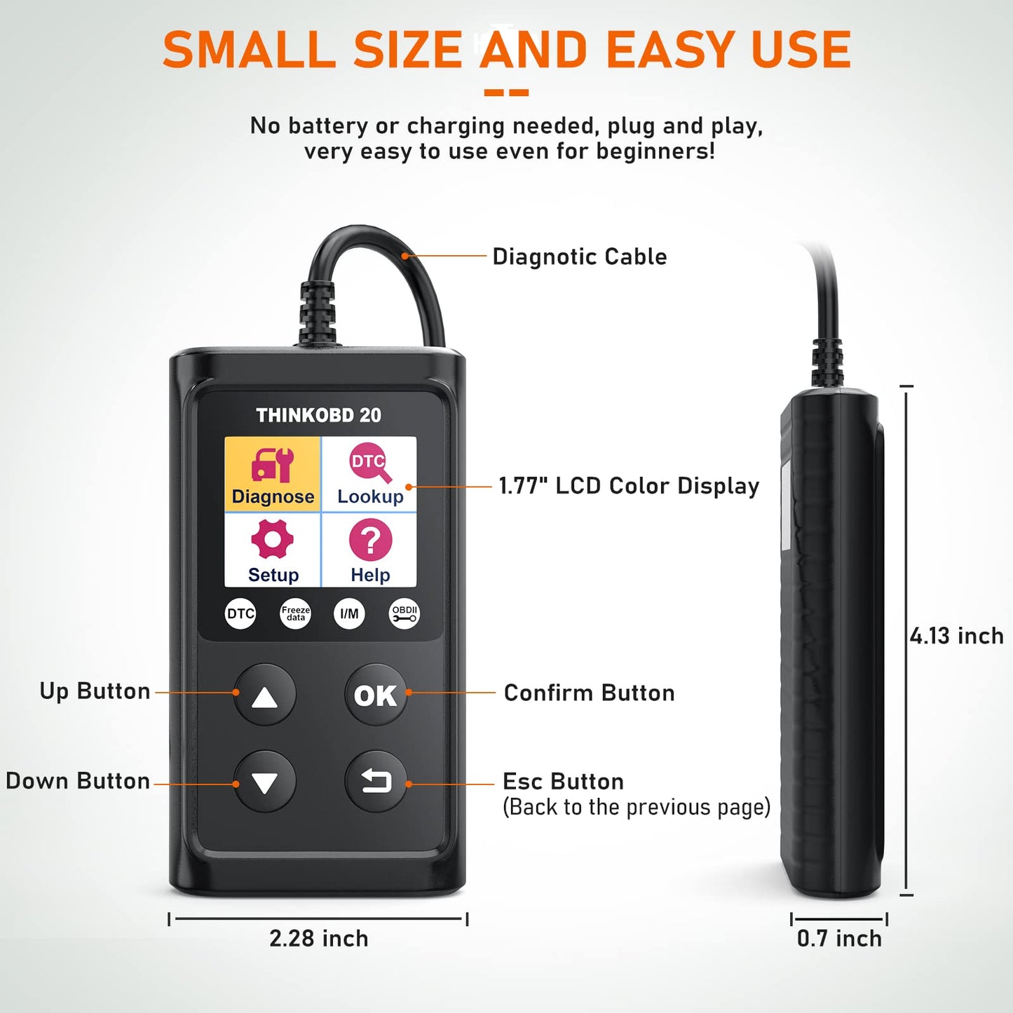 ThinkOBD 20 OBD2 Code Reader – Check Engine & Reset Tool