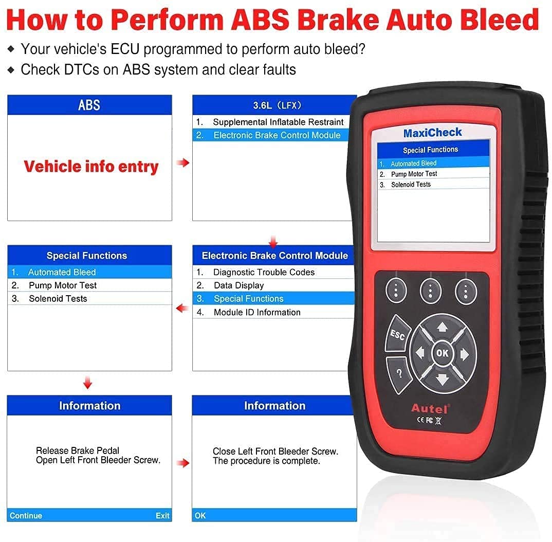 Autel MaxiCheck PRO AutoBleed Scanner – ABS SRS Reset & OBDII Tool