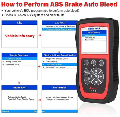 Autel MaxiCheck PRO AutoBleed Scanner – ABS SRS Reset & OBDII Tool