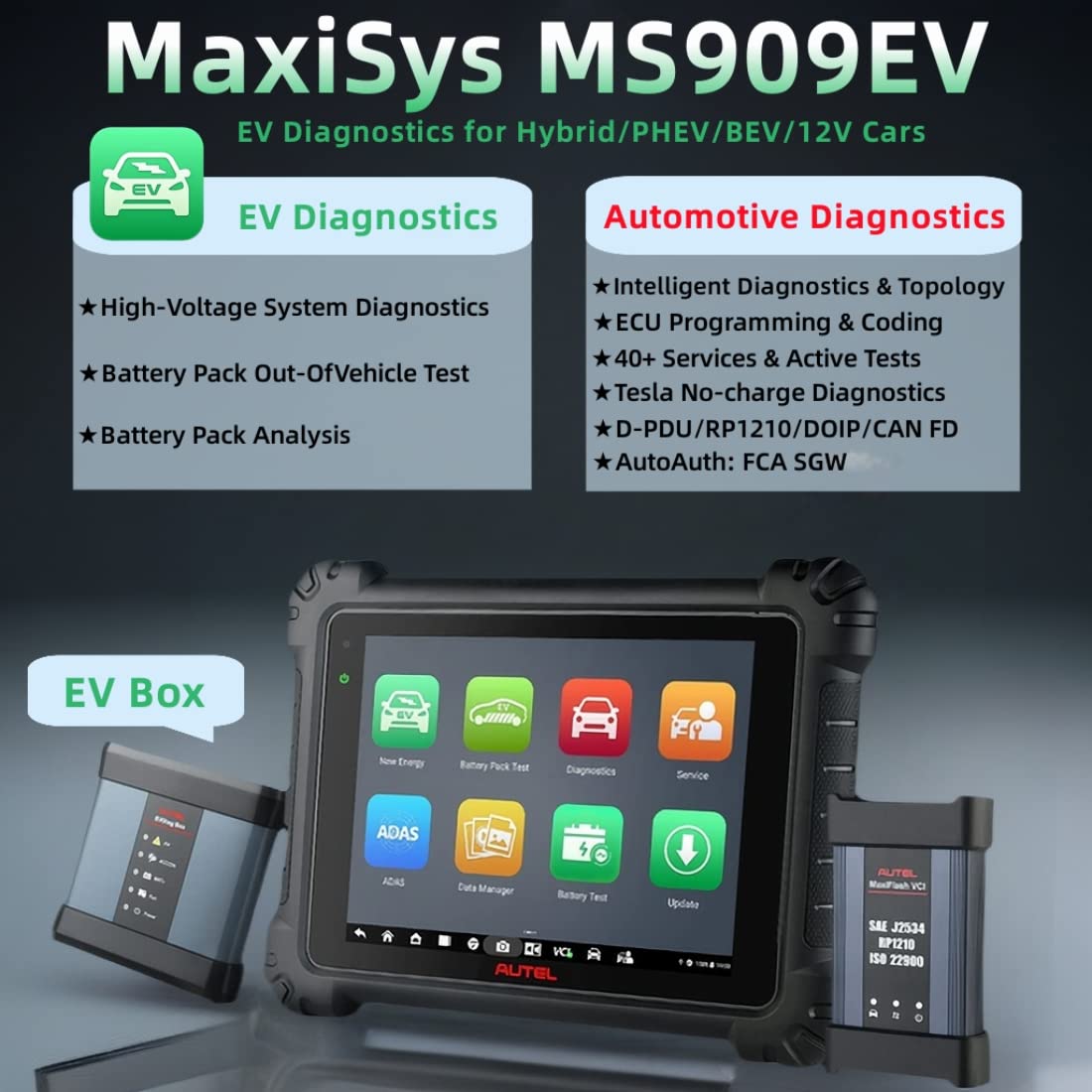 Autel MaxiSys MS909EV EV Scanner – ECU Programming & HV Diagnostics