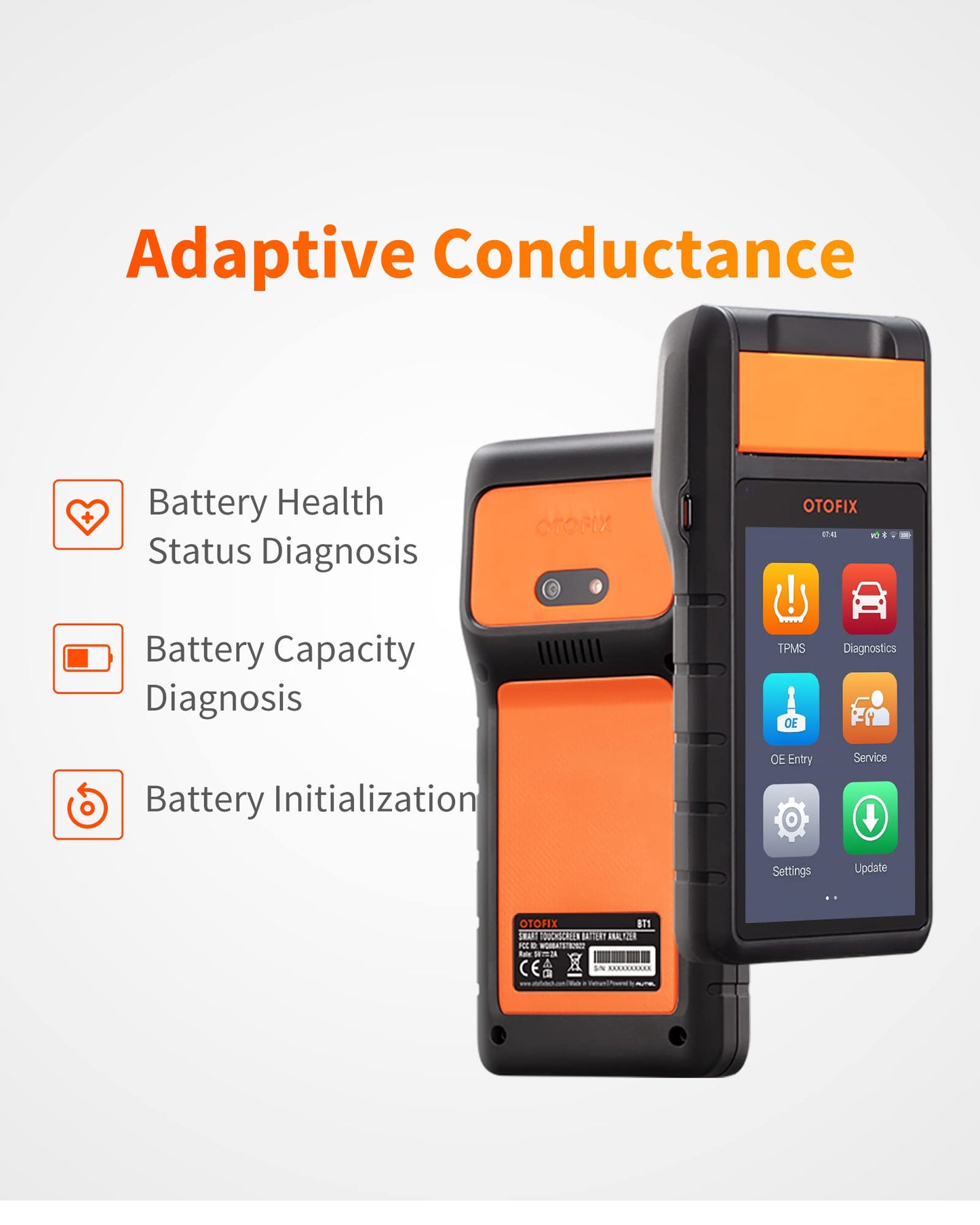OTOFIX BT1 Battery Tester & Diagnostic Scanner with Printer & VCI