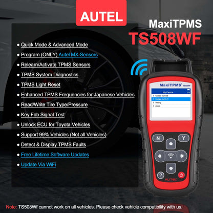 Autel TS508WF TPMS Tool – Sensor Programming & Relearn