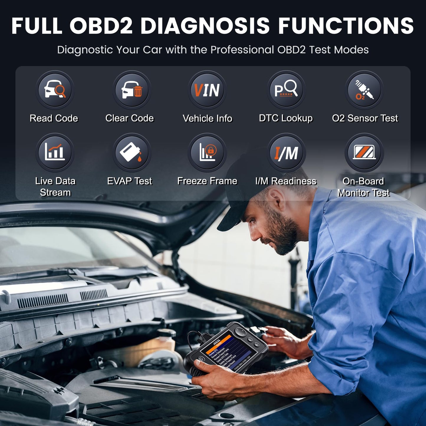 ANCEL FX2000-US OBD2 Scanner ABS SRS Transmission Code Reader