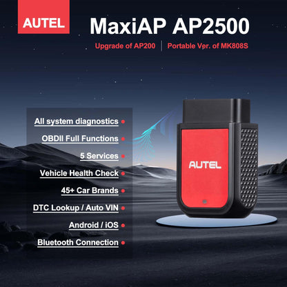 Autel MaxiAP AP2500 Bluetooth OBD2 Scanner for All Systems