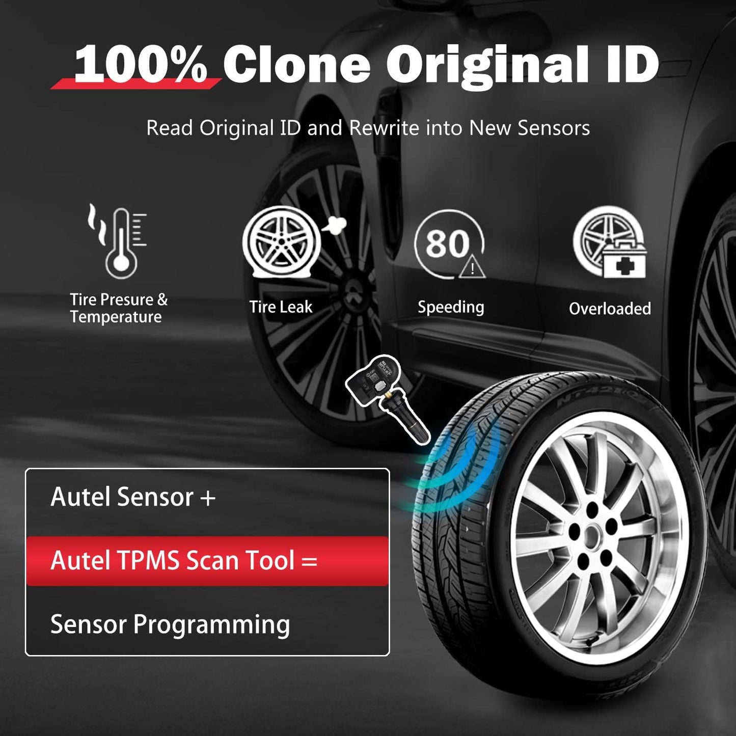 Autel MX Sensor TPMS Set – 20 Programmable 315/433MHz OE-Level