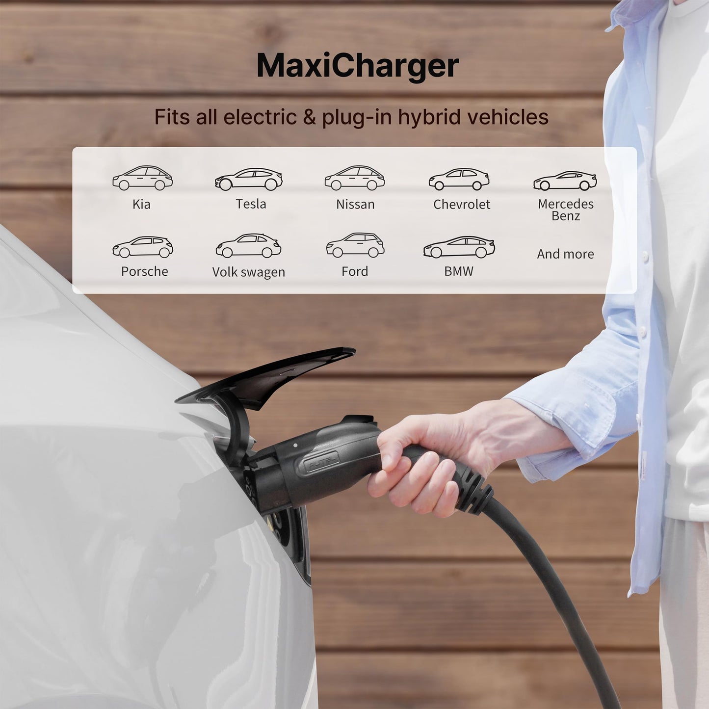 Autel MaxiCharger 240V EV Charger – Wood Grain Design