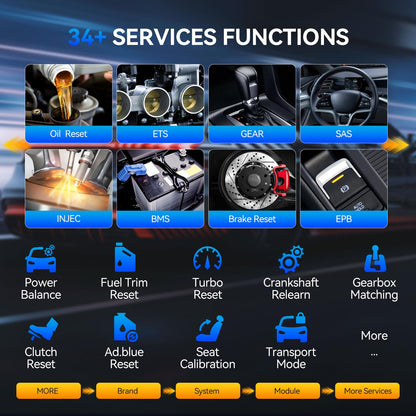 MUCAR 892BT AI OBD2 Scanner with ECU Coding & 34 Services