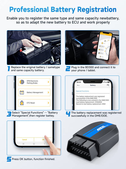 ANCEL BD300 Bluetooth OBD2 Scanner for BMW/MINI/Rolls-Royce – Full System & Battery Tool