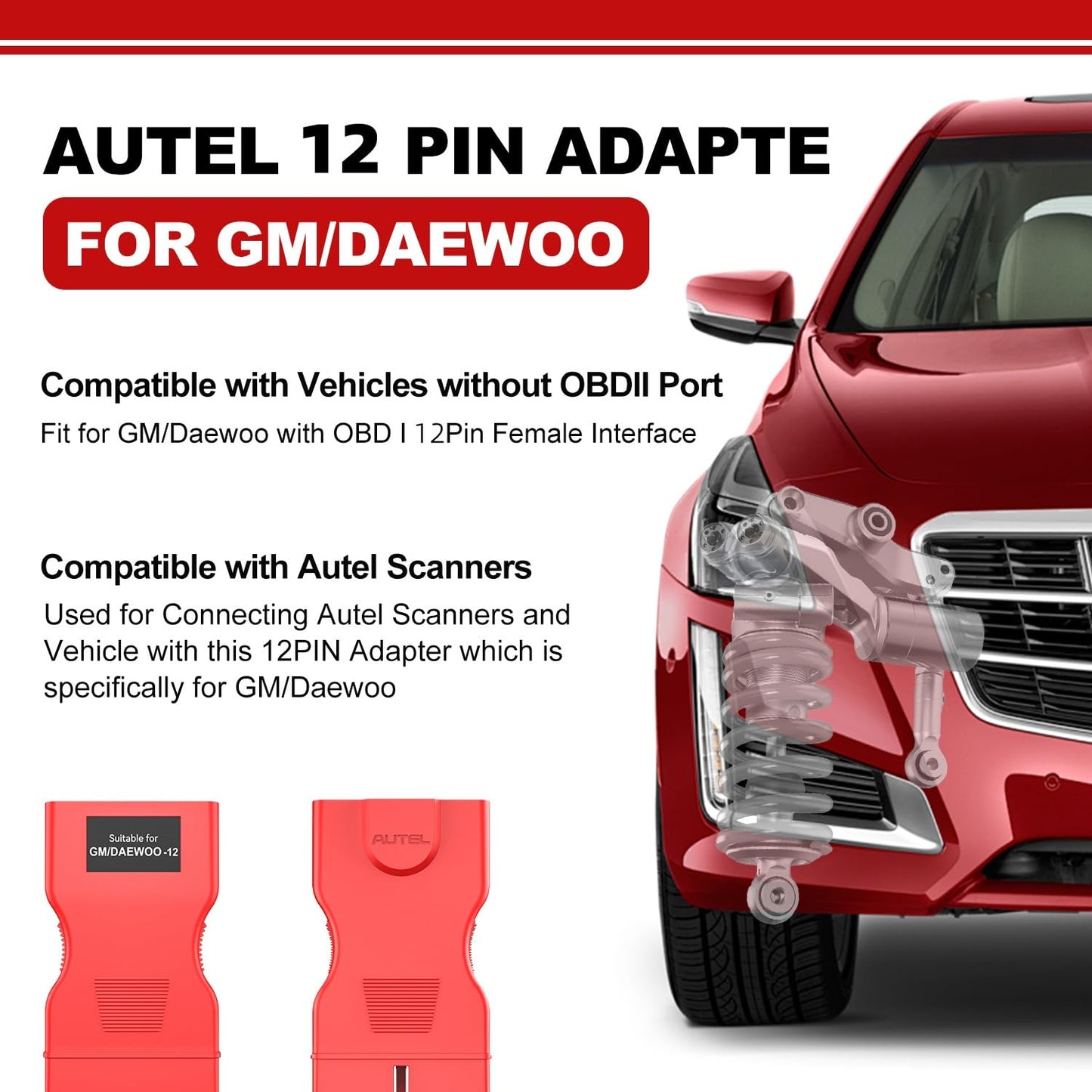 Autel 12-Pin to OBD2 Adapter for GM & Daewoo – OBD1 to OBDII