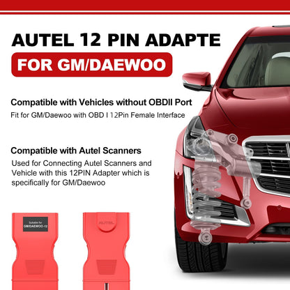 Autel 12-Pin to OBD2 Adapter for GM & Daewoo – OBD1 to OBDII