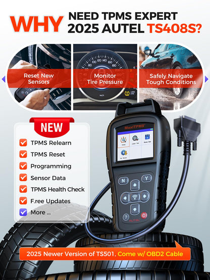 Autel MaxiTPMS TS408S TPMS Tool – 2025 Relearn & Programming