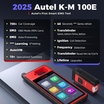 Autel K-M100E Key Programmer 2025 | Built-in APB112 & OBD Learning