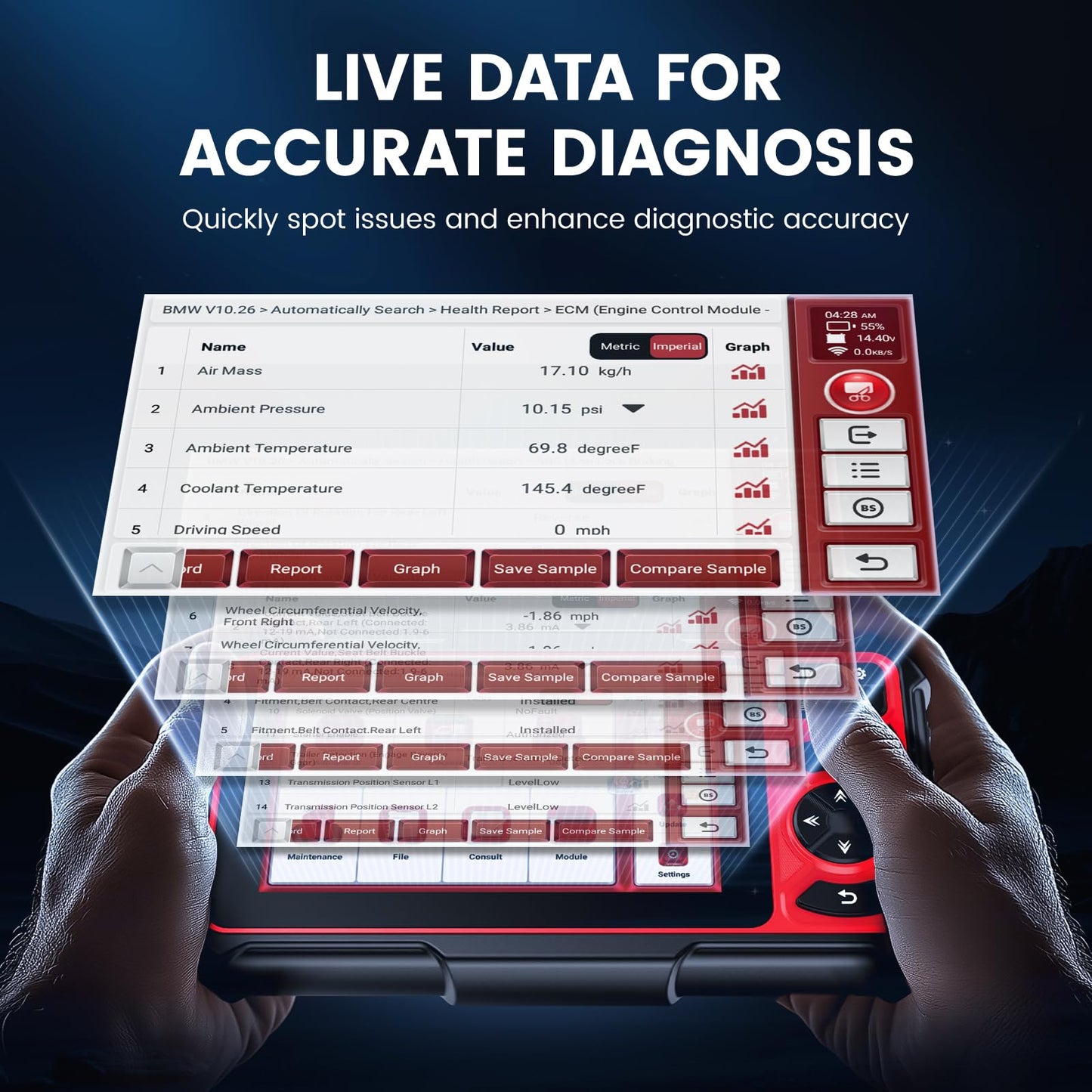 ANCEL DS300 Bi-Directional OBD2 Scanner with 30+ Resets & Full System Diagnostics