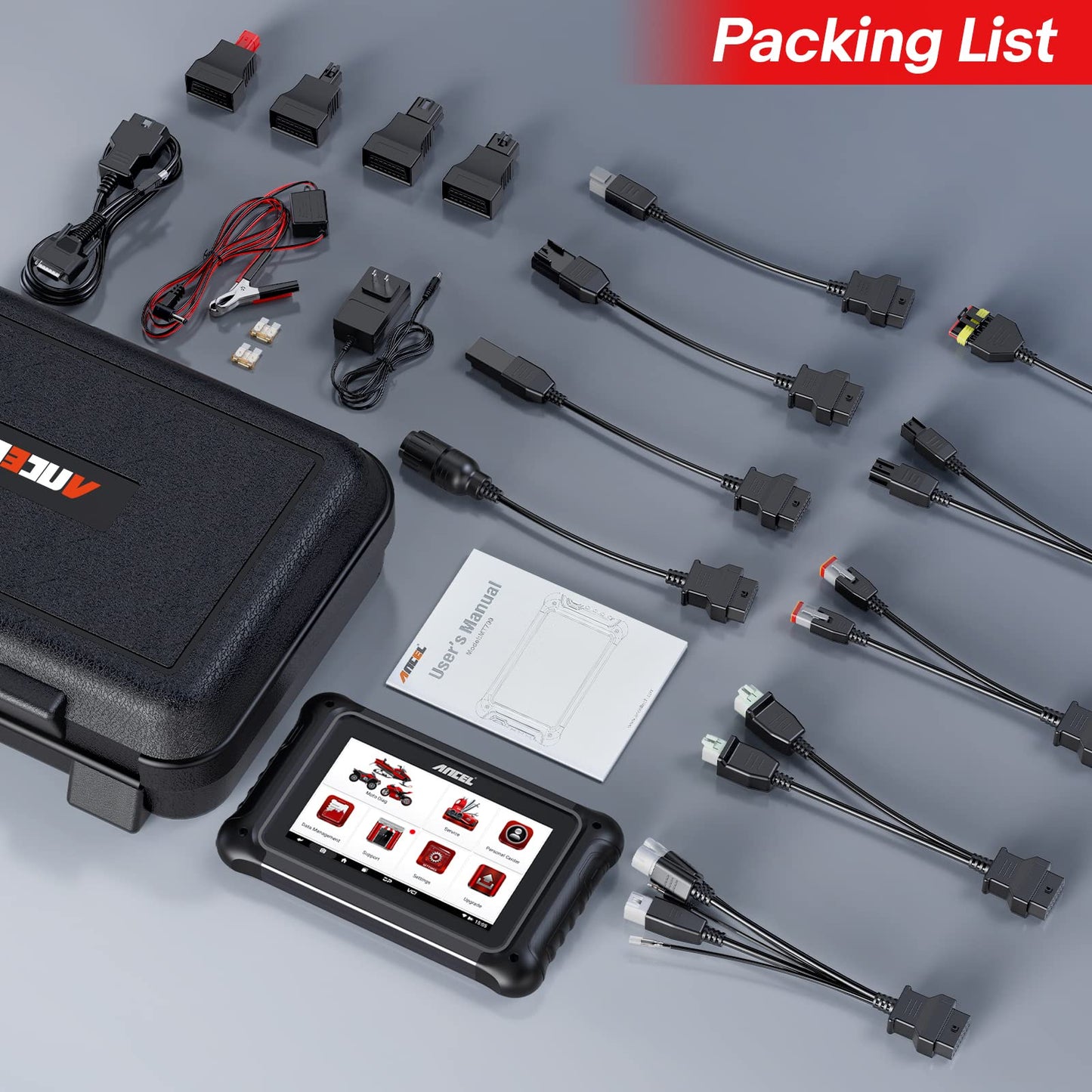 ANCEL MT700 Motorcycle OBD2 Scanner with 35+ Reset Functions & Full System Diagnostics