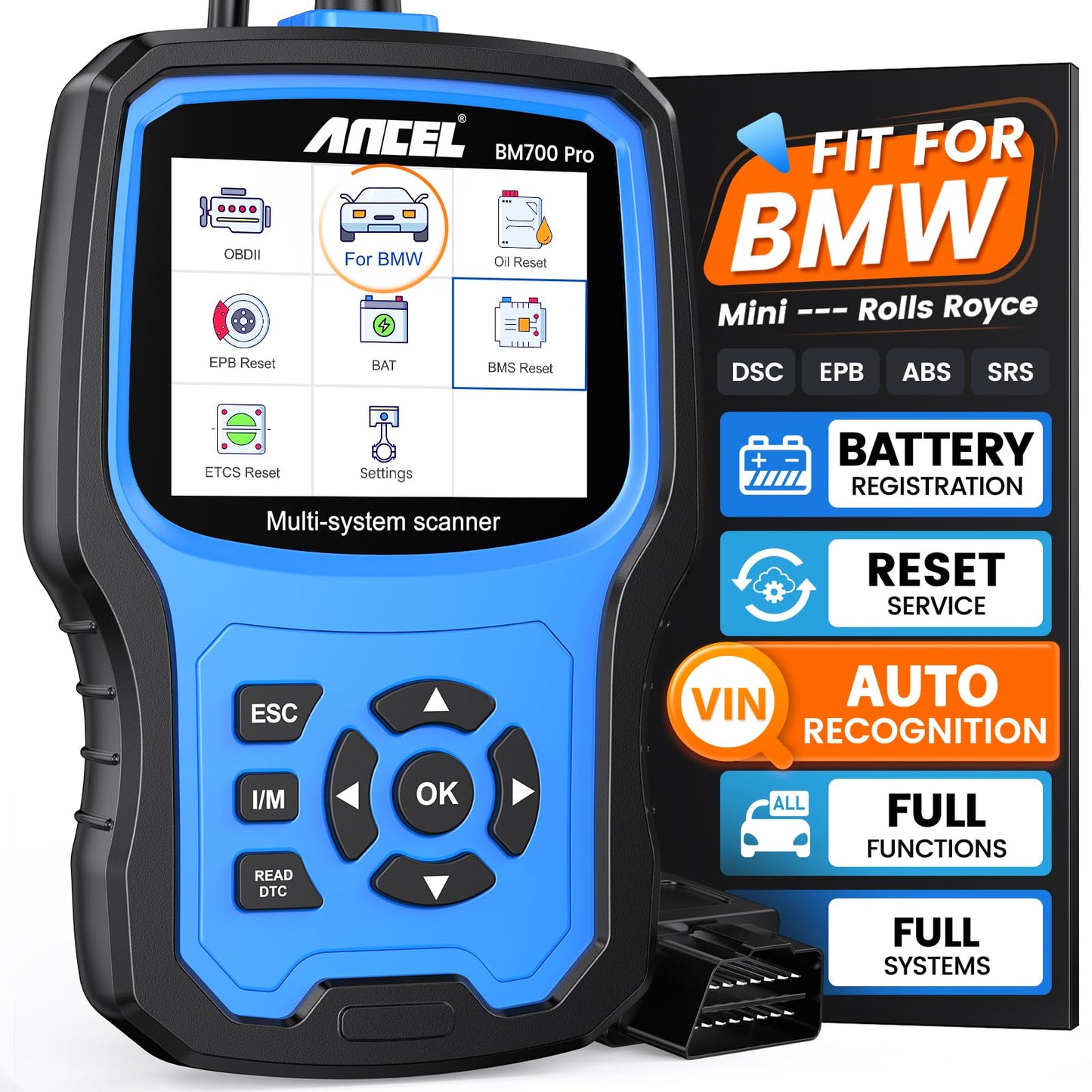 ANCEL BM700 PRO BMW Scanner with Auto VIN & Full System Diagnostics