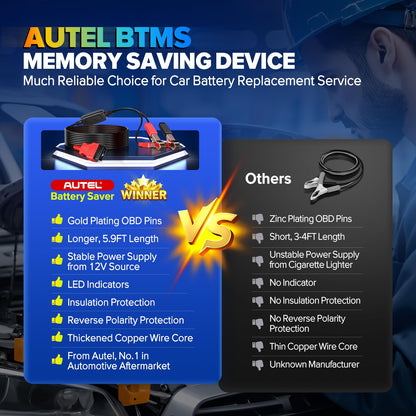 Autel MaxiBAS BTMS OBD2 Memory Saver for 12V Cars