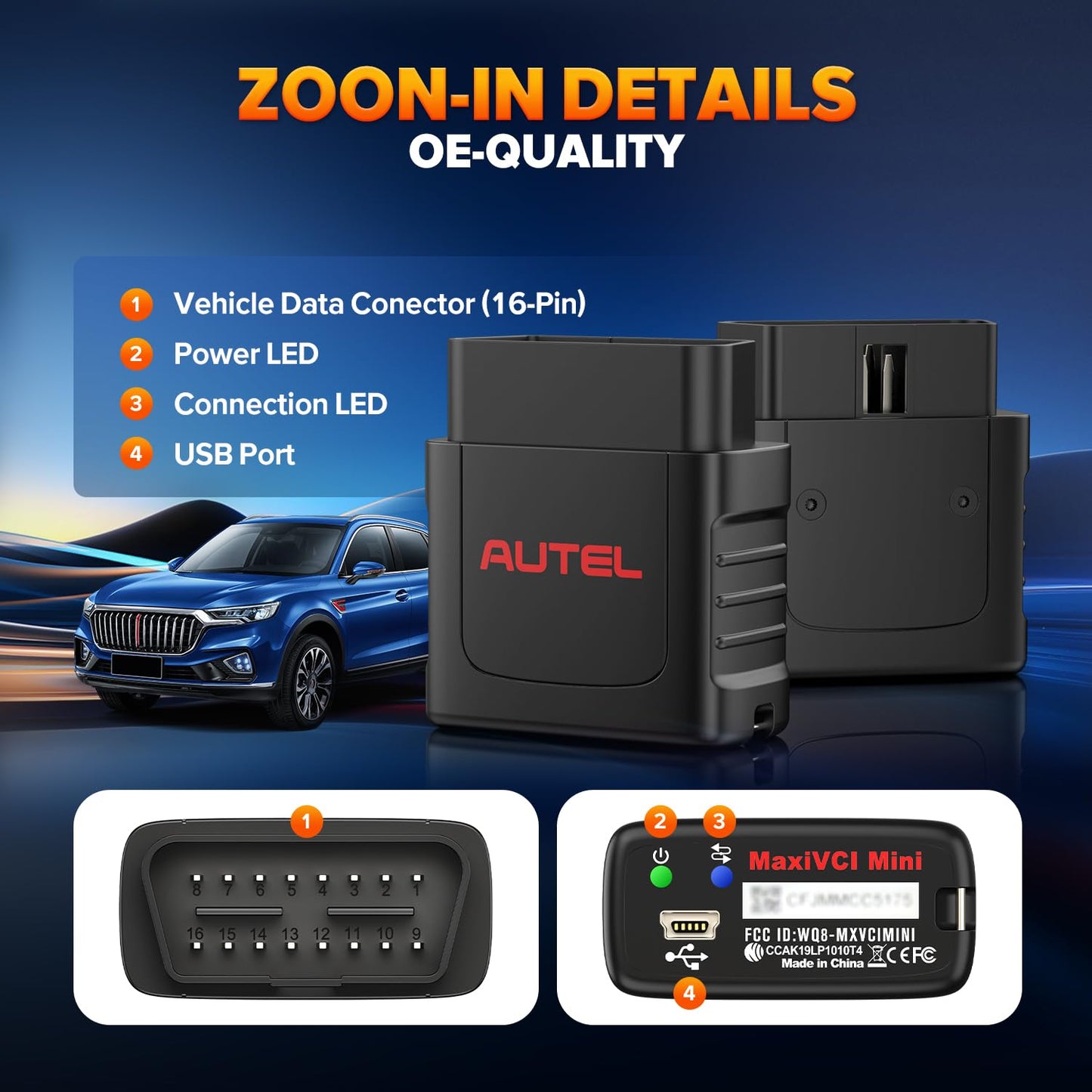 Autel MaxiVCI Mini OBD2 Bluetooth Adapter for MK808BT Series