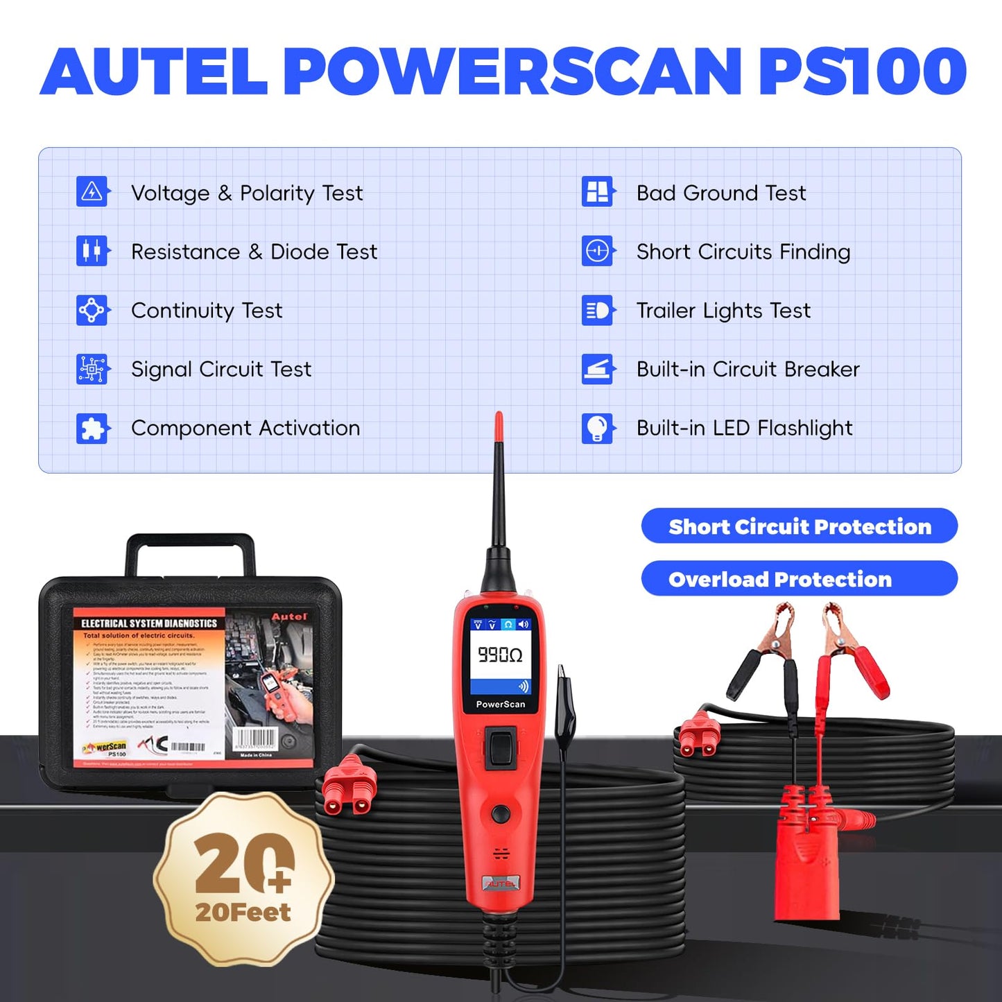 Autel MaxiCOM MK808Z Bidirectional Scanner + PowerScan PS100 Circuit Tester
