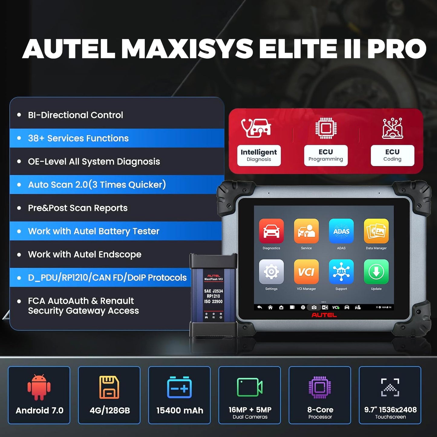 Autel MaxiSYS Elite II Pro with MV108S – ECU Coding & Intelligent Diagnosis