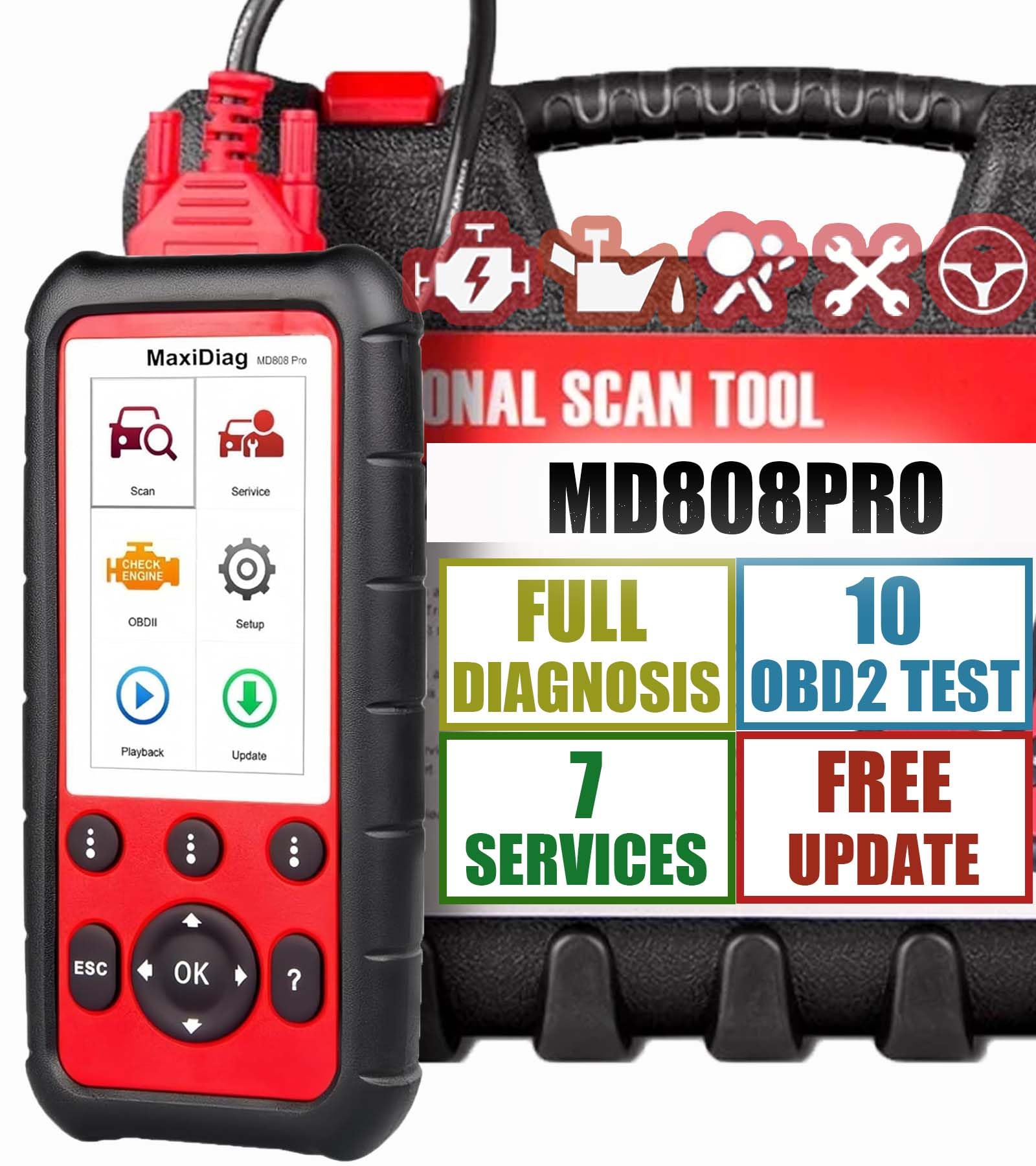Autel MD808 Pro OBD2 Scanner – All-System Diagnostic & Reset Tool ...