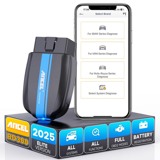 ANCEL BD300 Bluetooth OBD2 Scanner for BMW/MINI/Rolls-Royce – Full System & Battery Tool