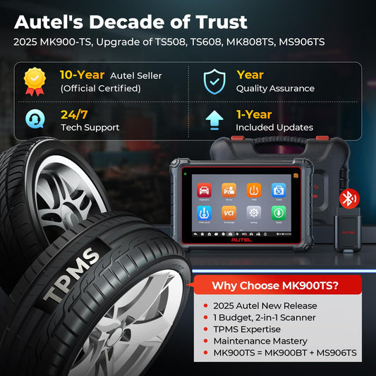 Autel MK900-TS TPMS Scanner – 2025 Bidirectional Tool