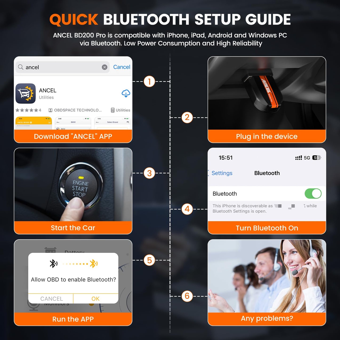 ANCEL BD200 Pro Bluetooth OBD2 Scanner – ABS SRS Transmission Diagnostic