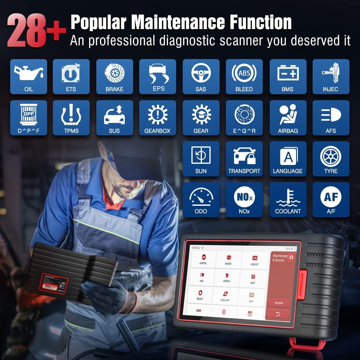 ThinkScan Max2 OBD2 Scanner – Wireless All-System Tool + 28 Resets